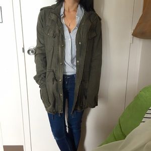 Aritzia olive trooper jacket